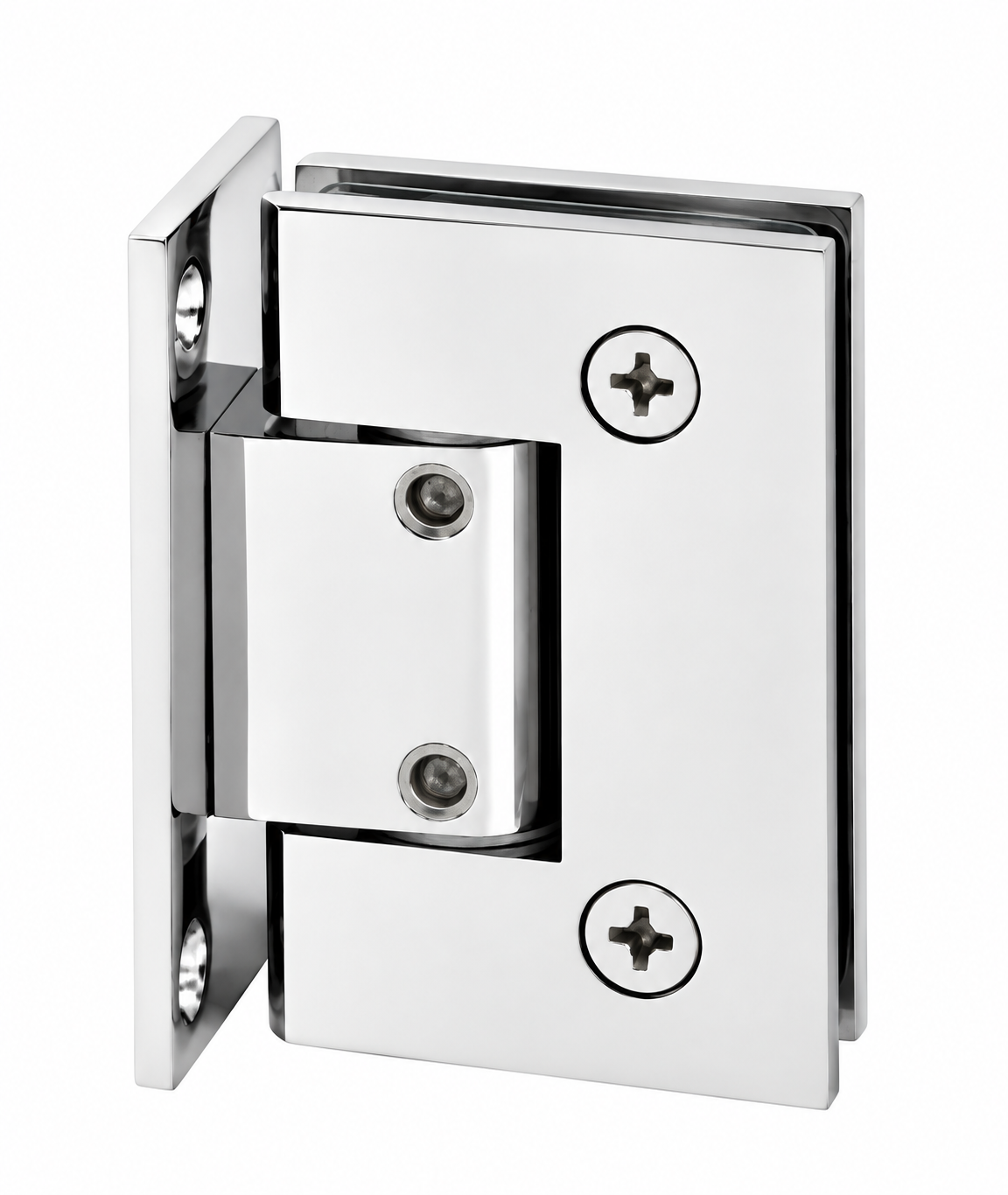 Shower door hinges wall to glass